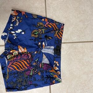Vibrant Blue Patterned Shorts